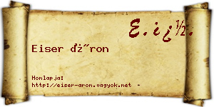 Eiser Áron névjegykártya